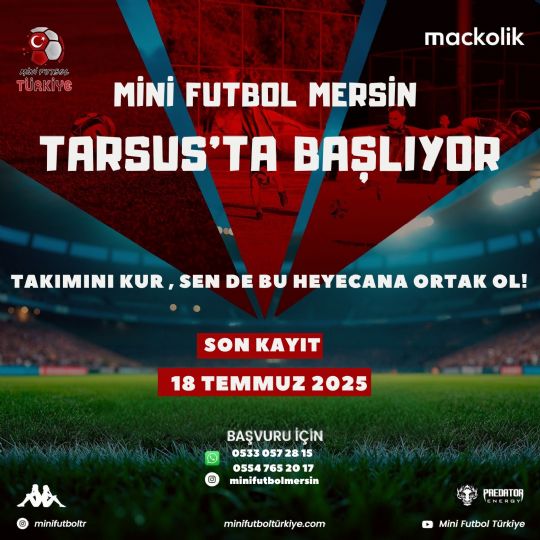 Mini Futbol Mersin ok Yaknda TARSUS'ta