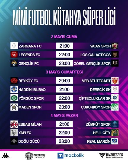 MN FUTBOL KTAHYA SPER LG 1.HAFTA PROGRAMI